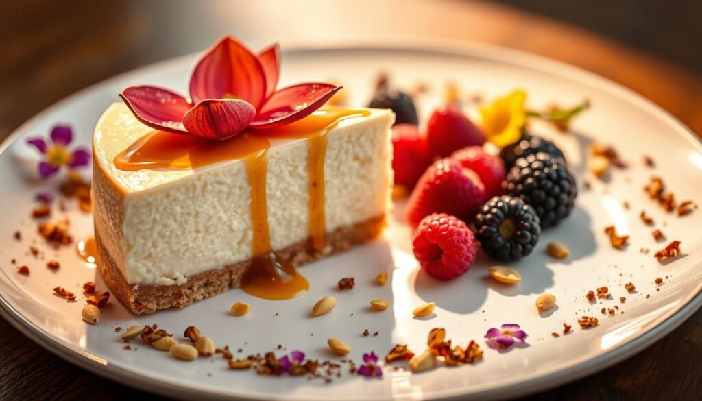 Lotus Cheesecake Dessert Plating Lotus Cheesecake Dessert Plating